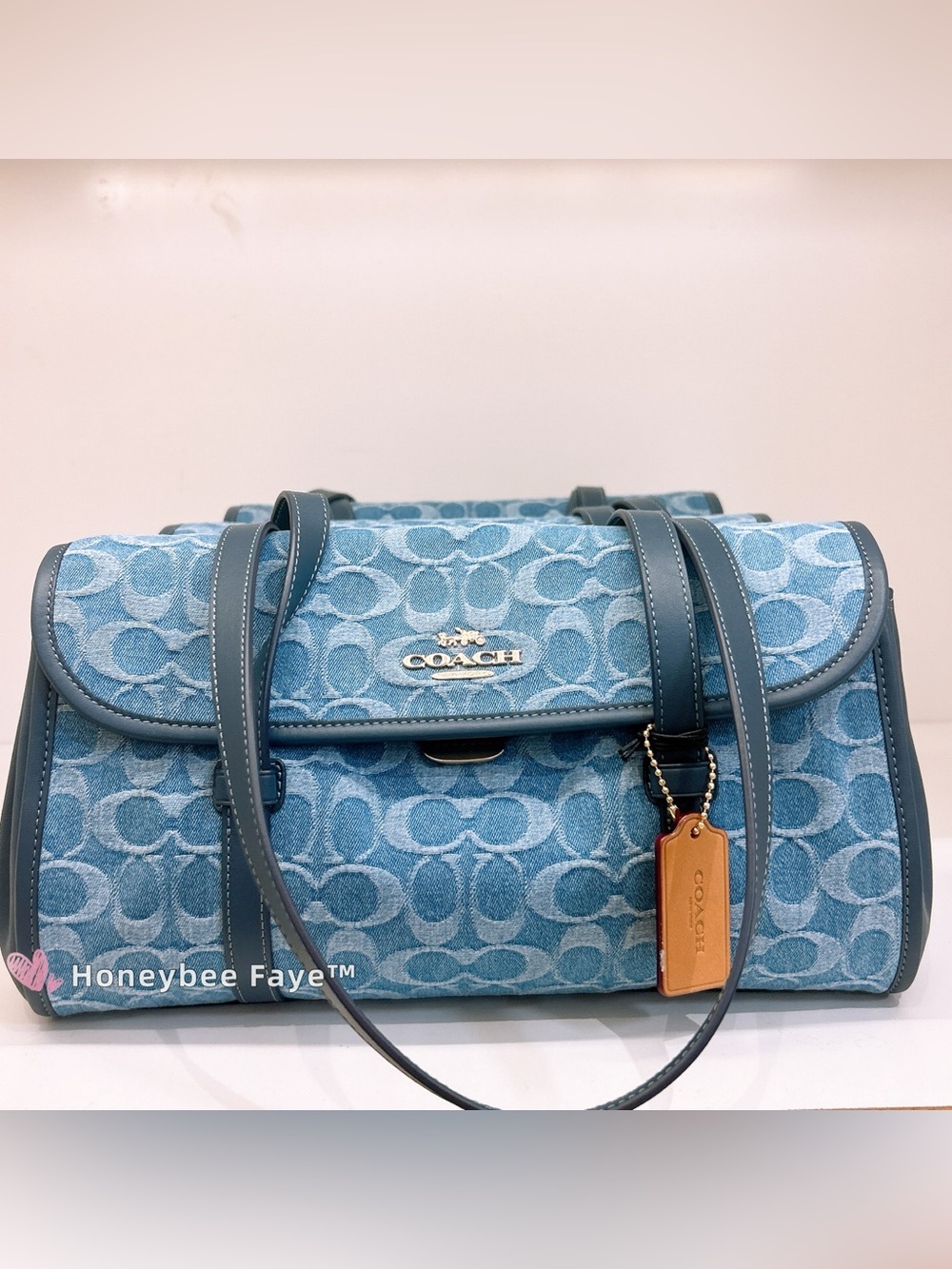 NWT Coach Bridget Flap Shoulder Bag denim cde94